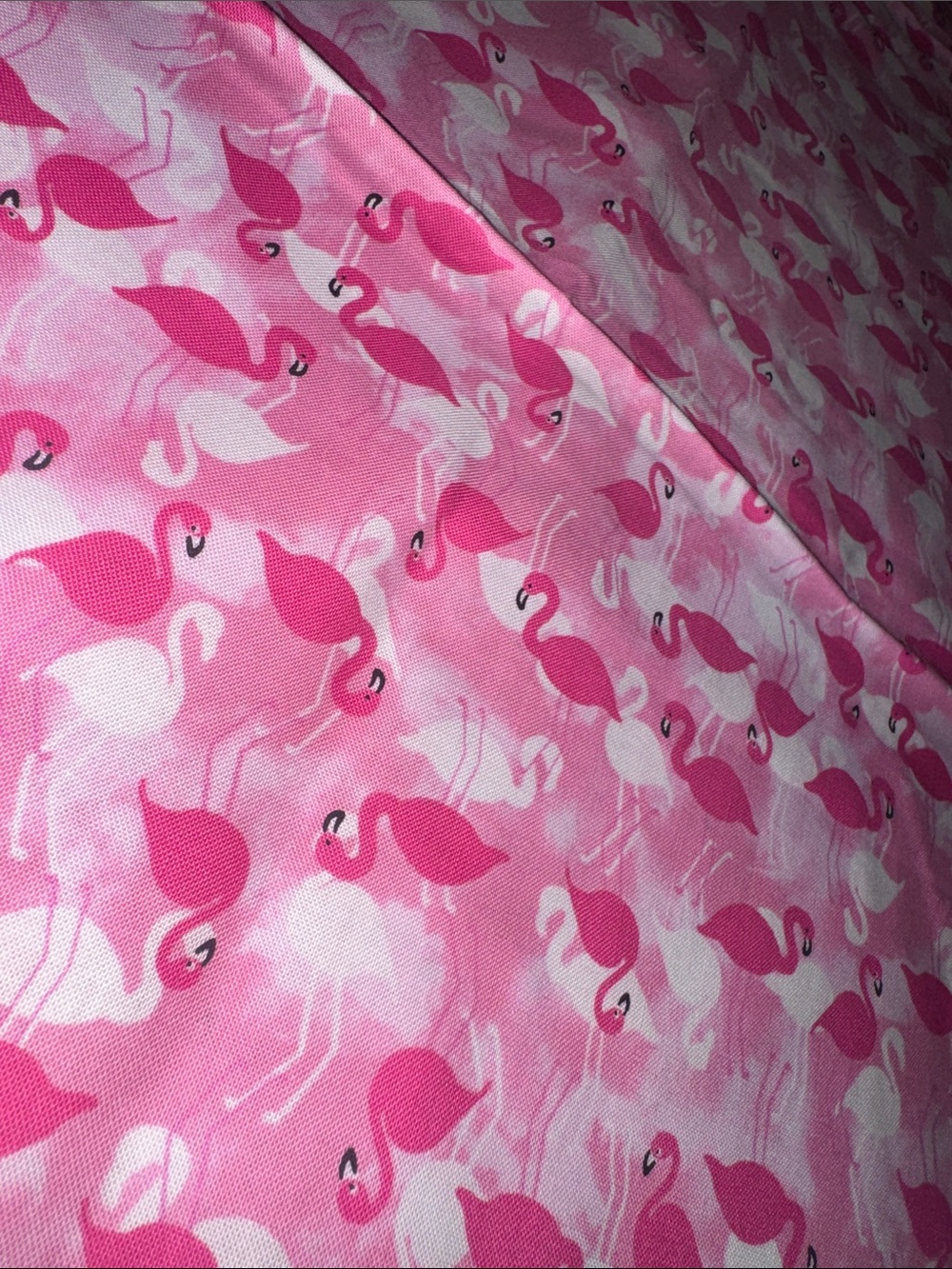 40”x 22”w pink Flamingo Print cotton Fabric - remnant